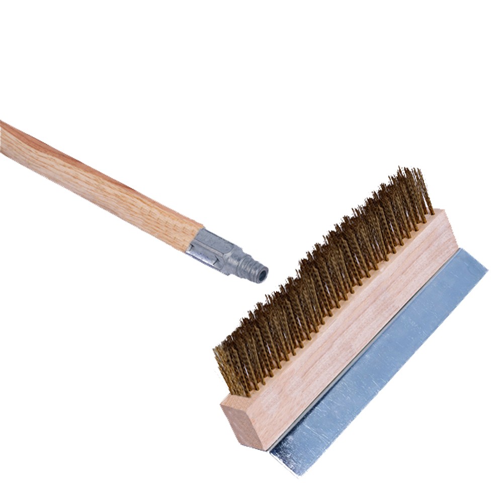 Cleaning a Pizza Oven Floor Without Damaging the Bricks Vitcas pizza oven brush and scraper for compatible surfaces