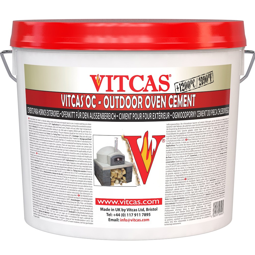 Patio Kitchen: Match Products to the Role of Each Layer Vitcas Outdoor Oven Cement for suitable exterior refractory joints